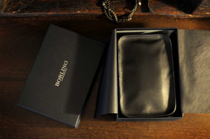 Tech Kit, tech case, tech bag, Handmade, Calf Leather, Carryall, Onyx black