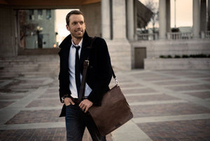 Messenger Bag - Buffalo Leather Messenger Bag - Moss - Borlino