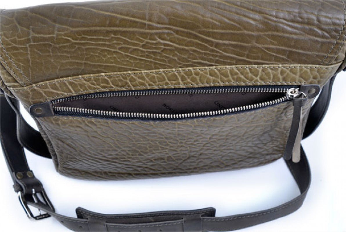Messenger Bag - Buffalo Leather Messenger Bag - Moss - Borlino