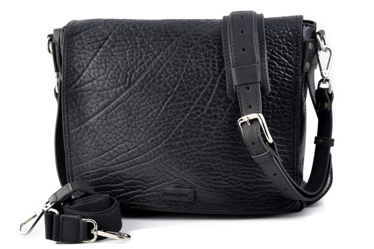 Bolso mensajero The Treviglio Buffalo Leather - Onyx Black