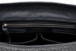 The Treviglio Buffalo Leather Messenger Bag - Onyx Black