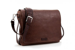 The Treviglio Buffalo Leather Messenger Bag - Walnut Brown