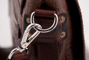 The Treviglio Buffalo Leather Messenger Bag - Walnut Brown