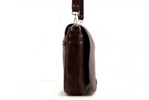 The Treviglio Buffalo Leather Messenger Bag - Walnut Brown