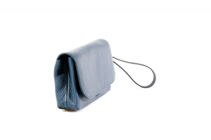 Handmade Italian Leather Clutch - Roma - Capri Blue