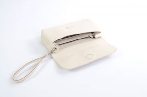 Handmade Italian Leather Clutch - Roma - Luna White