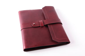 Leather Padfolio Handmade in Italy - Wine Burgundy Leather Journals and Padfolios by Borlino
