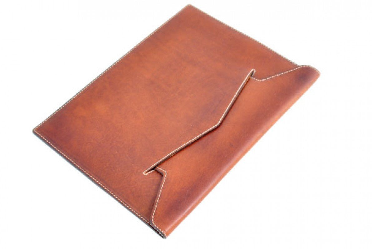 Leather Envelope Document Case - Terra Tan - Borlino