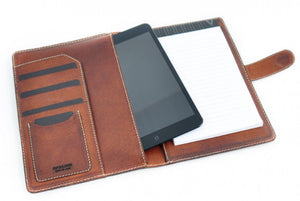 Soft Leather Covered Executive Portfolios w/Tablet Sleeve 