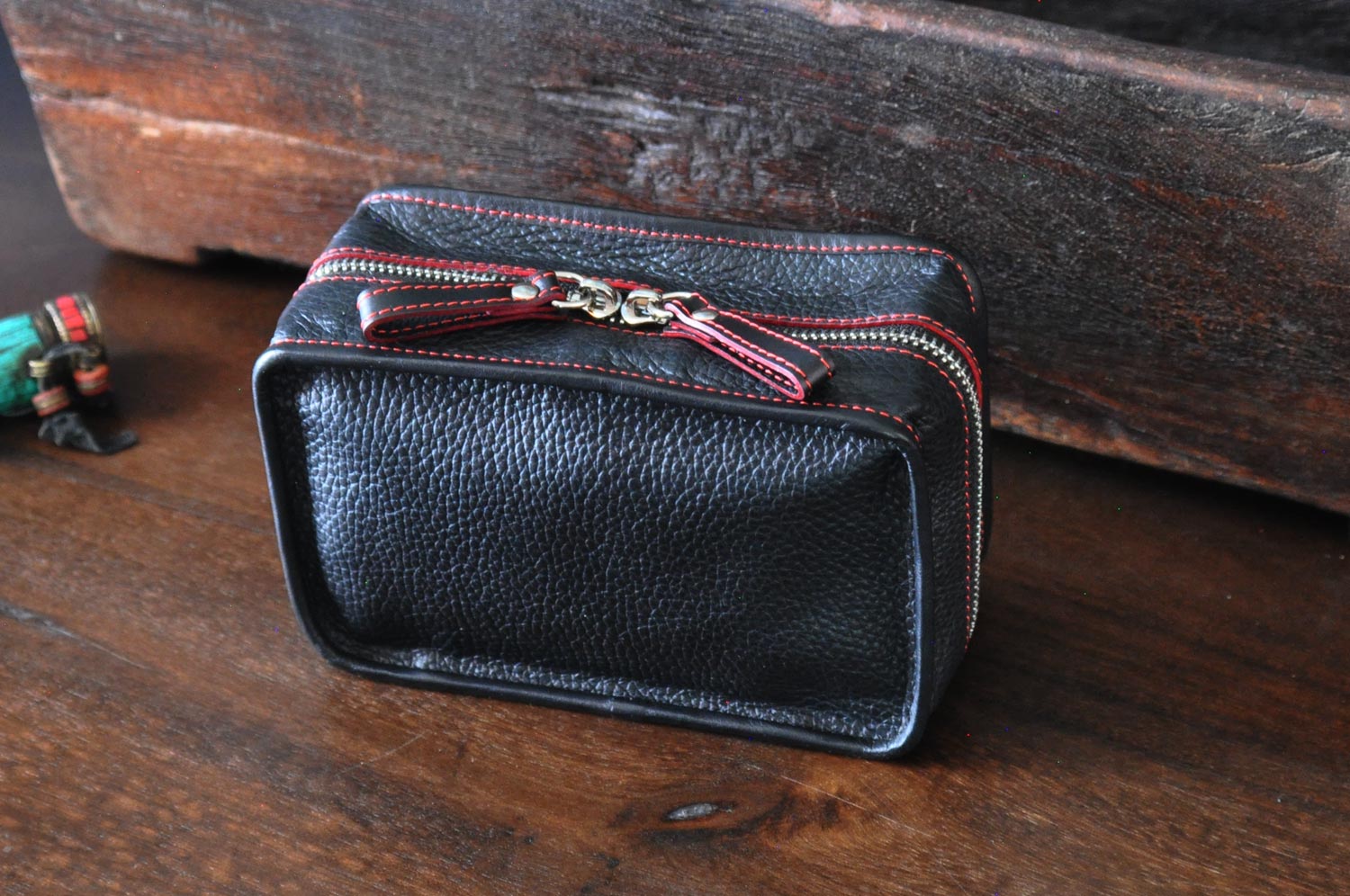 Leather Dopp Case for travel and tech items