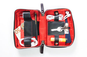 Black Leather Woman's Travel Case