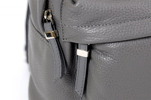 The Cortina Calf Leather Backpack - Pompeii Grey