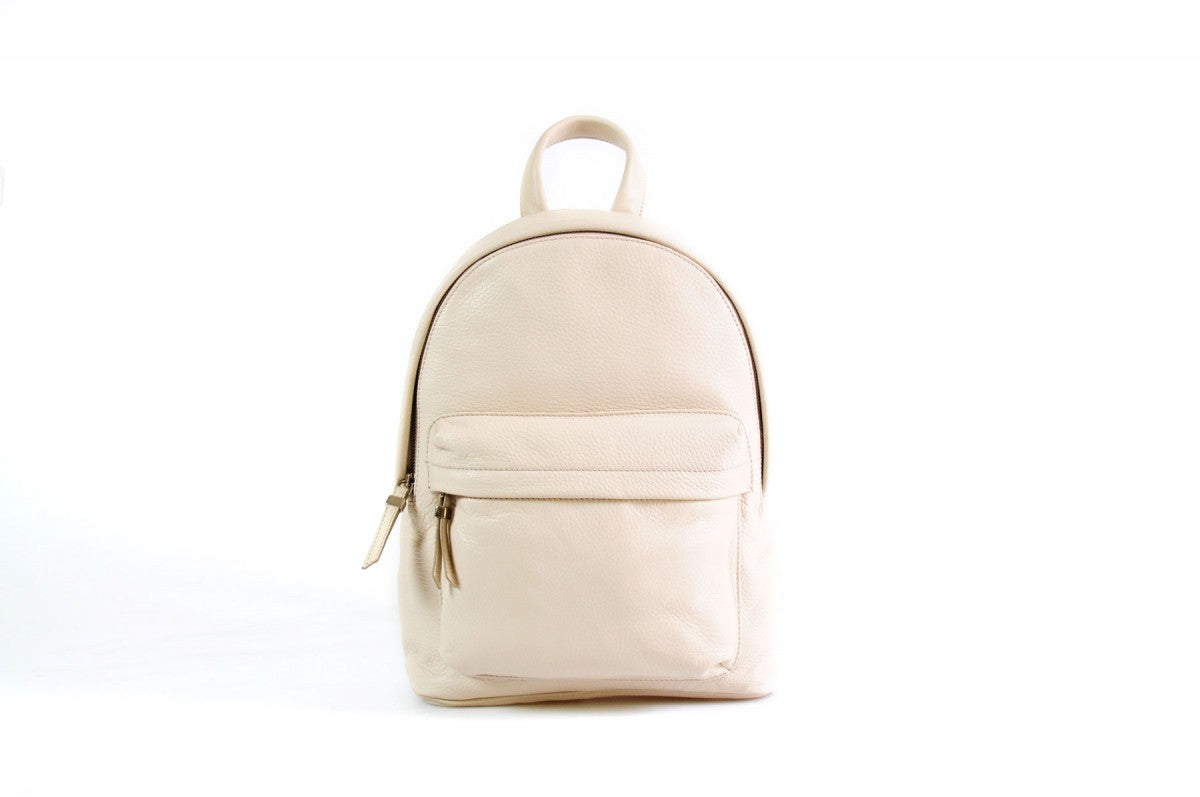 The Cortina Calf Leather Backpack -  Luna White