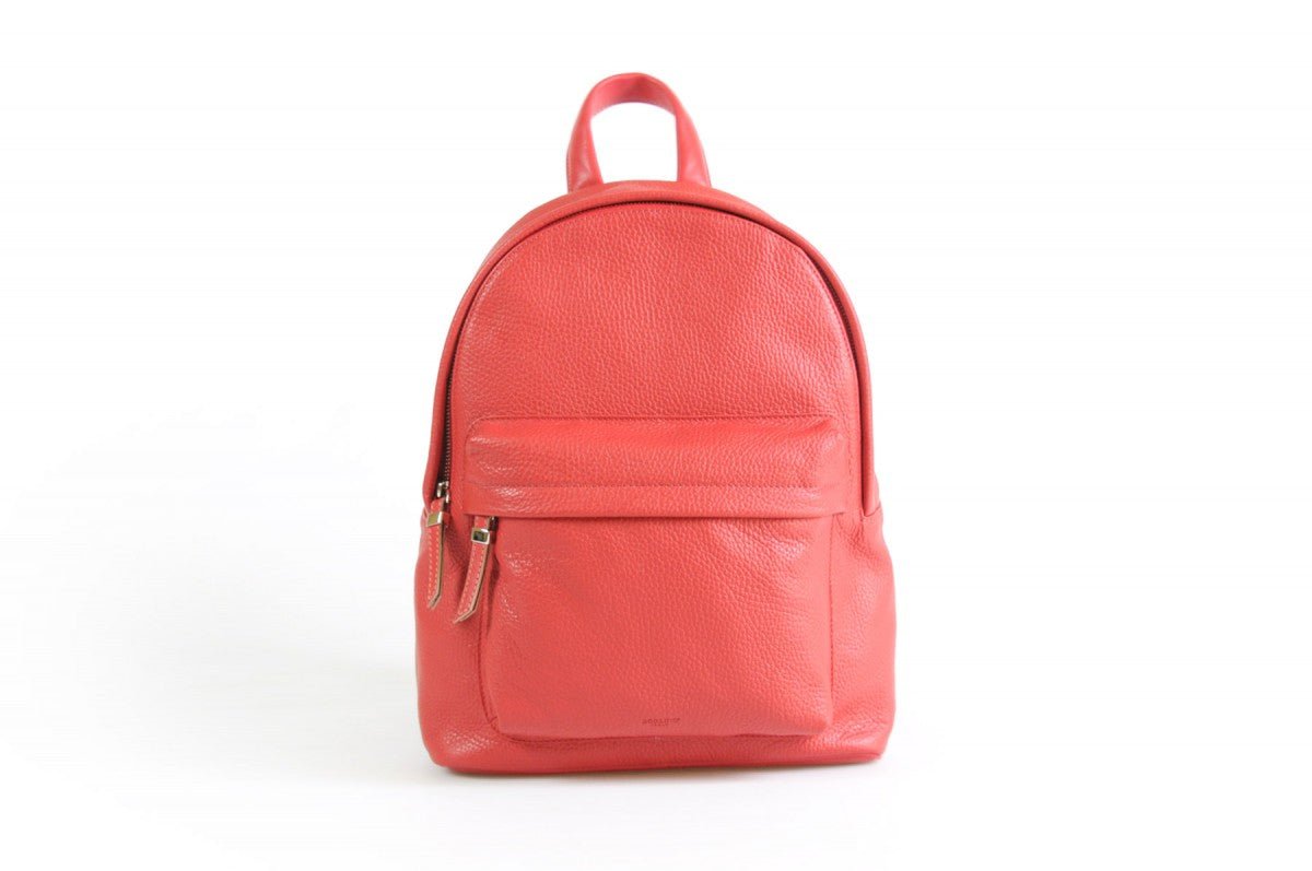 Mochila de piel de becerro Cortina - Rojo lava