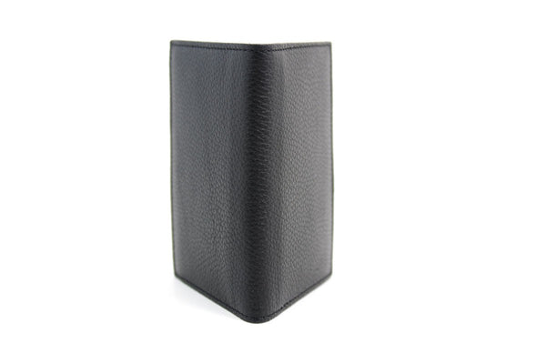 Leather Passport Case Credit Card Case Wallet Onyx Black Borlino