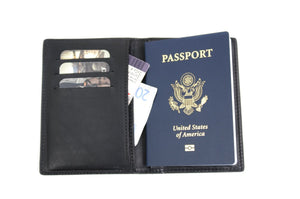Leather Passport Case - Handmade in Italy by Borlino - Pockets for credit cards and cash.