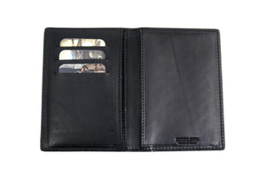 Leather Passport Wallet - Contains multiple pockets for credit cards and cash.