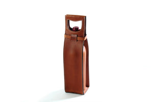 Italian Leather Wine Carrier - Vachetta Leathers - Terra