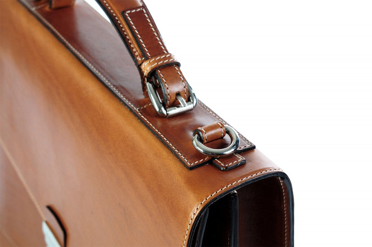 Tan Leather Luggage Tags - Borlino