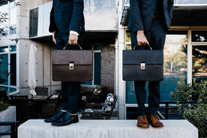 This Italian leather single-gusset, key-locking briefcase is made with perfection in every detail. Handmade in Italy by Borlino of the finest Italian vegetable-tanned leathers and metals. Walnut Brown Leathers.