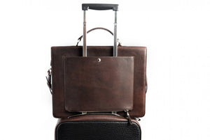 This Italian leather single-gusset, key-locking briefcase is made with perfection in every detail. Handmade in Italy by Borlino of the finest Italian vegetable-tanned leathers and metals. Walnut Brown Leathers.