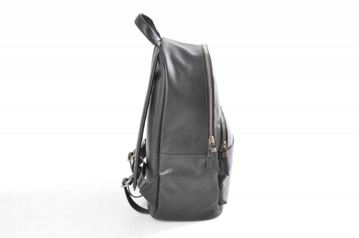 borlino leather backpack Leather Backpack - The Belluno - Shark Grey Calf Leather