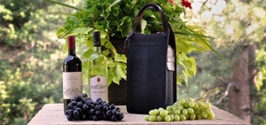 Portador de vino de cuero de 2 botellas