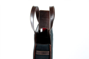 Portador de vino de cuero de 2 botellas