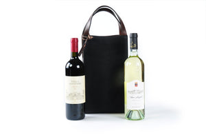 Portador de vino de cuero de 2 botellas