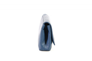 Handmade Italian Leather Clutch - Rimini - Capri Blue