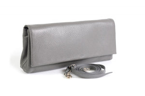 Clutch de cuero italiano hecho a mano - Rimini - Gris Pompeya