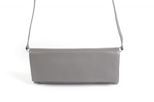 Clutch de cuero italiano hecho a mano - Rimini - Gris Pompeya