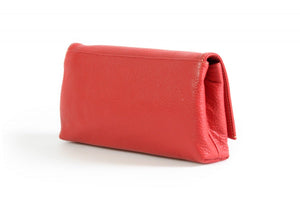 Handmade Italian Leather Clutch - Rimini - Lava Red