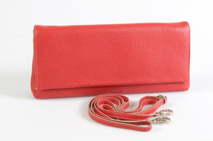 Handmade Italian Leather Clutch - Rimini - Lava Red