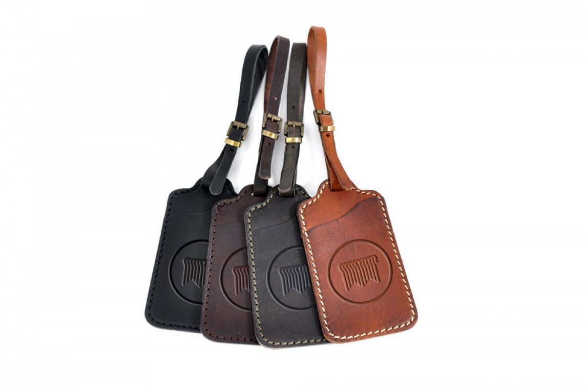 Rustic Brown Leather Luggage Tags Borlino