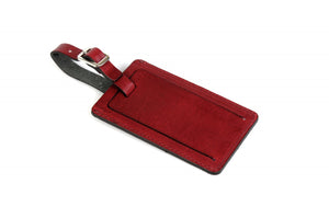 Contemporary Leather Luggage Tag - Wine